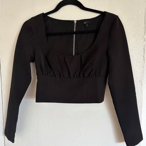 Revolve NBD Long Sleeve Crop Top Blouse